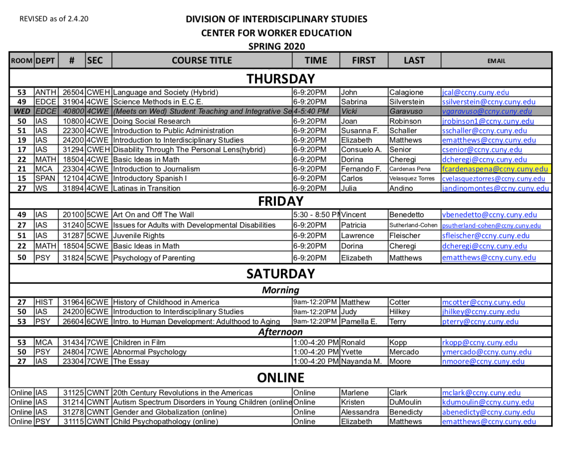 Csi Spring 2022 Calendar